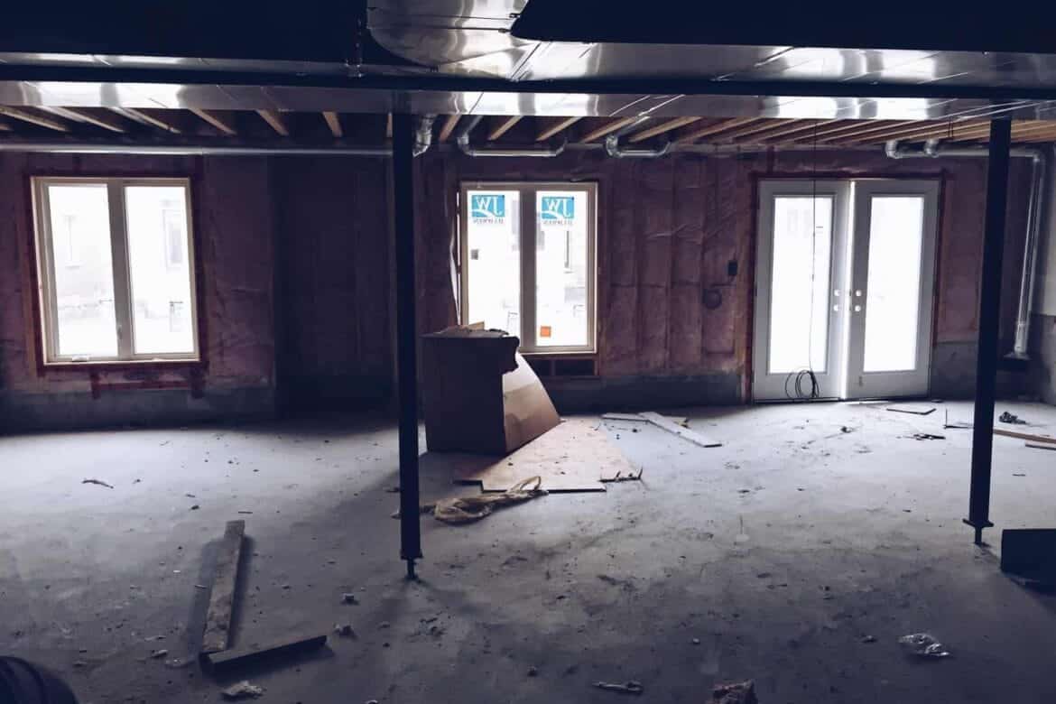 unfinished basement of a new house